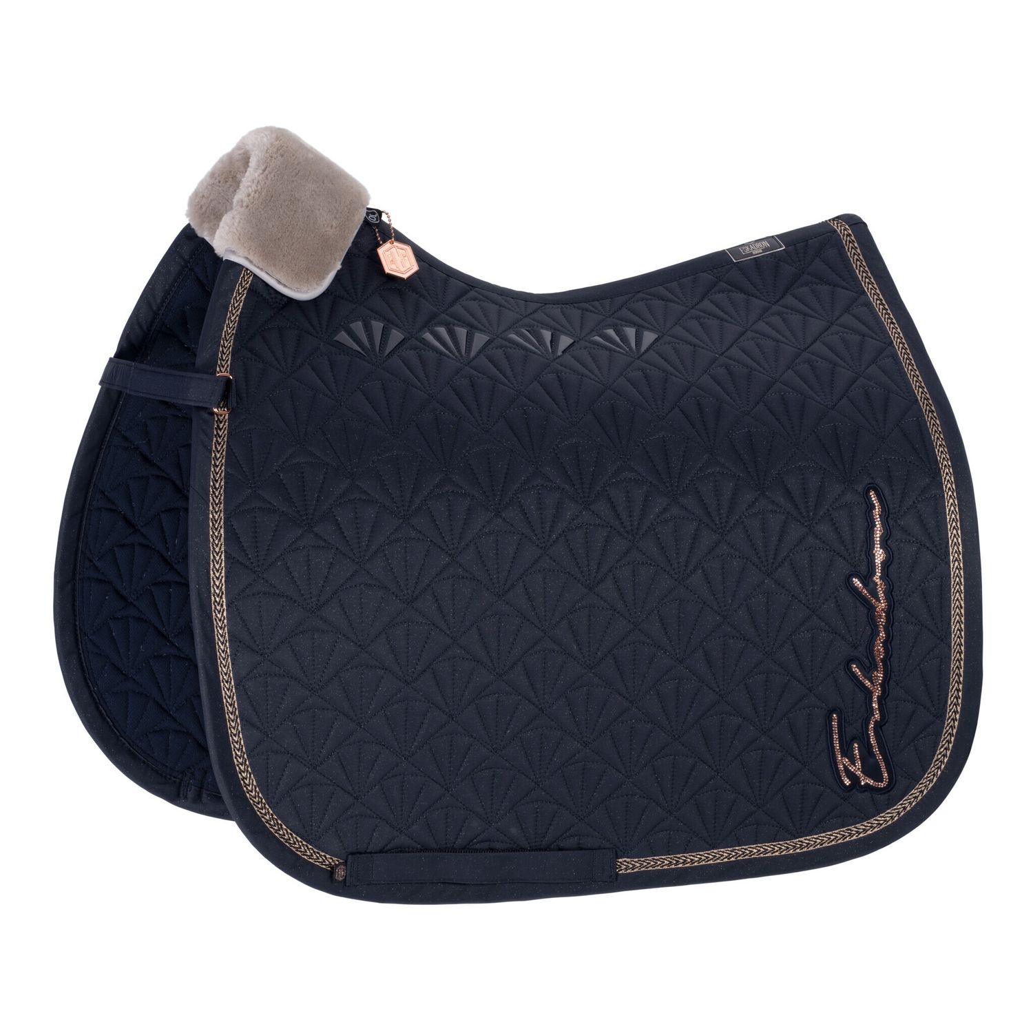 Schabracke Sparkle Peacock Heritage 23/24, Color: Navy, Size: Dressage - Pony