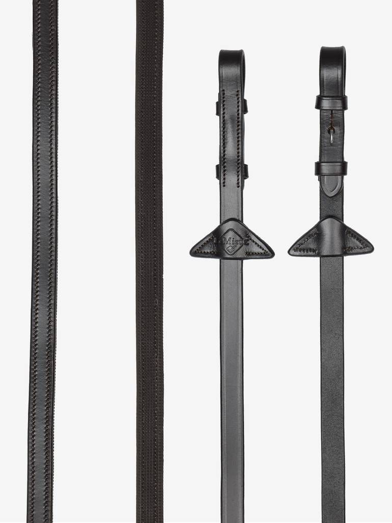 LeMieux Half Leather Half Rubber Reins, Color: Brown/Silver, Size: Full