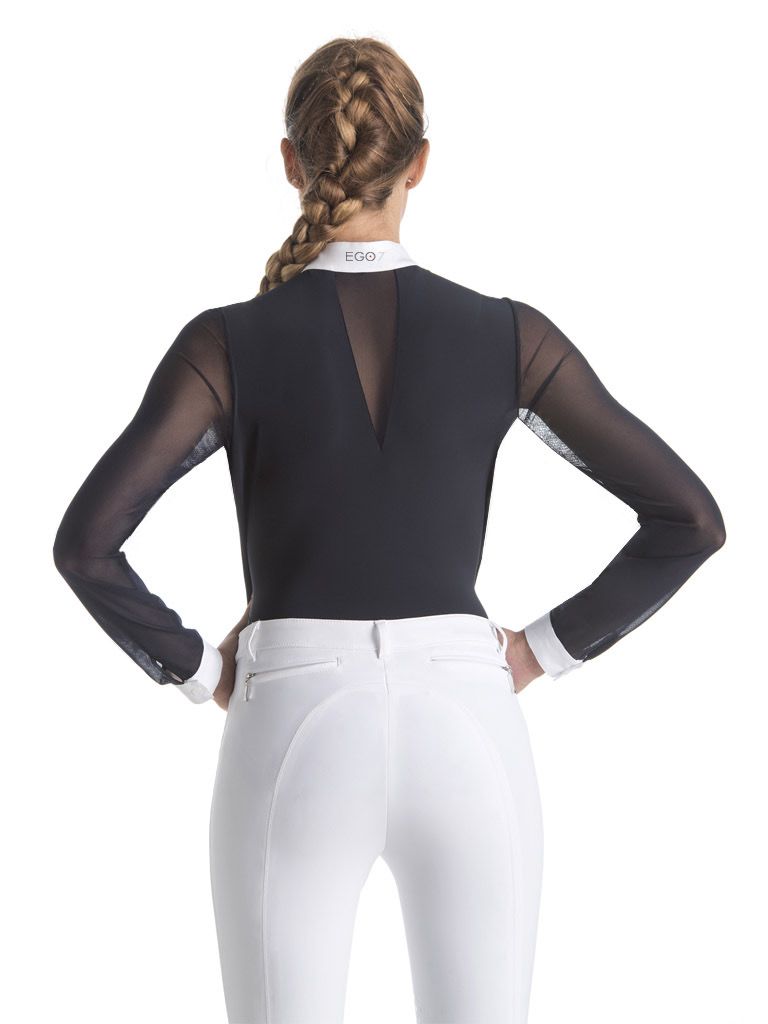 Ego7 Competition Shirt Rita Top Long Sleeve Ladies, Color: Navy, Size: S