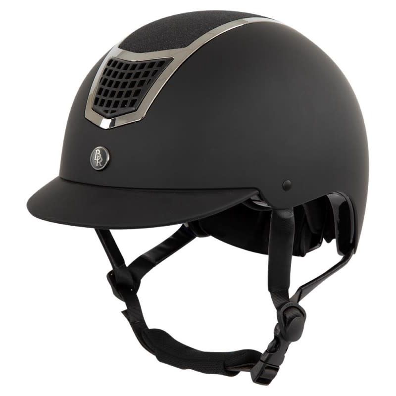 BR Riding Helmet Lambda Glitter, Color: Black/Gunmetal, Size: 59/61