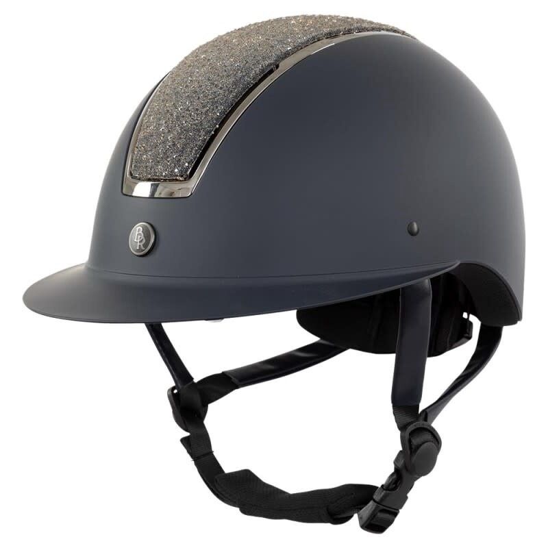 BR Omega Glamourous Riding Helmet, Color: Navy/Gunmetal, Size: 52/54
