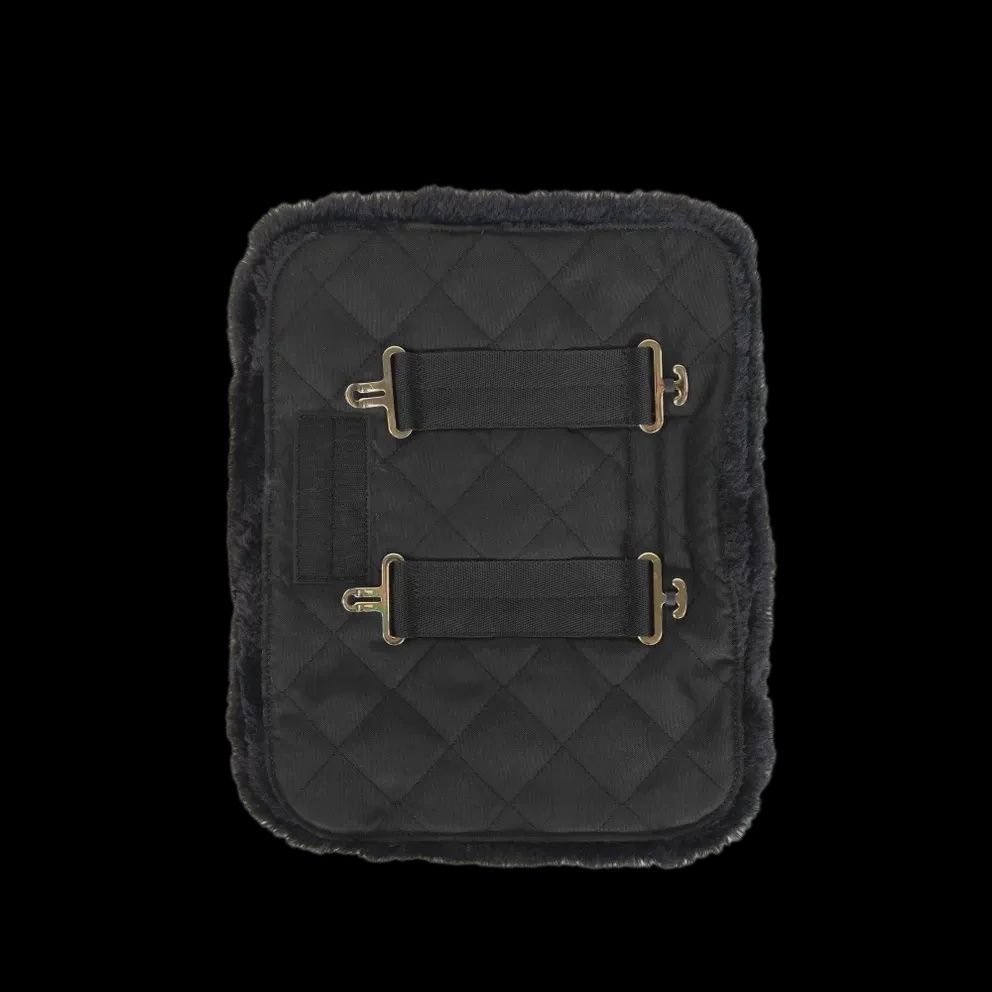 Kentucky Quilted Chest Expander Vegan Sheepskin, Color: Black