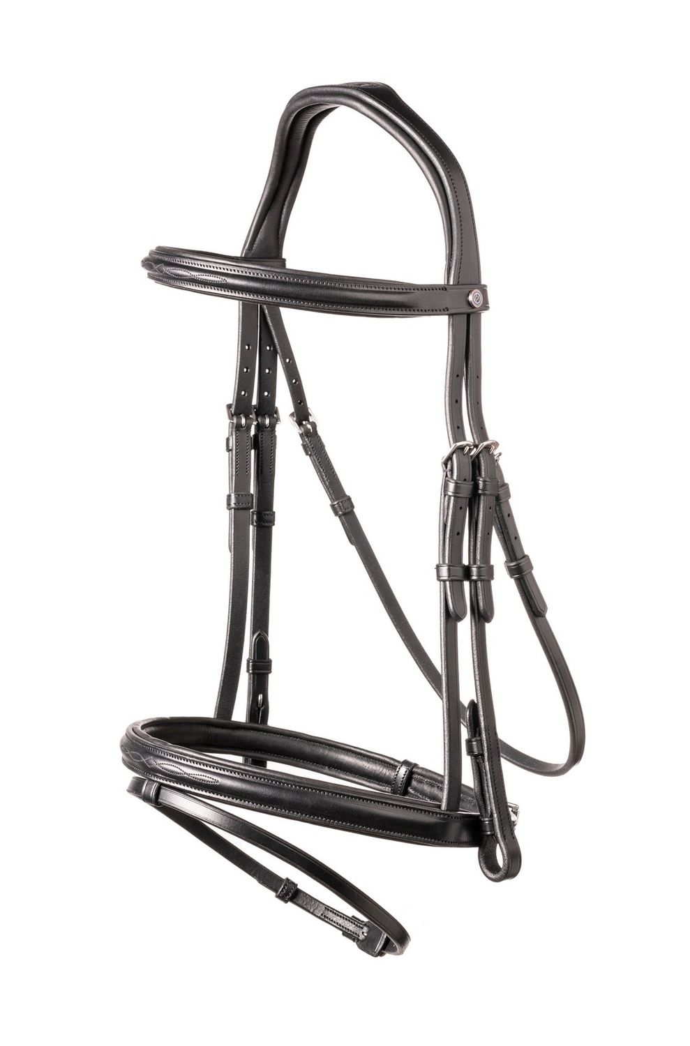 Trust Calgary Combined Reithalfter Trense, Color: Black/Silver, Size: Full