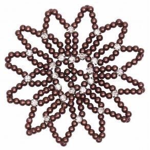 Pearl And Diamond Hairnet, Color: Brown