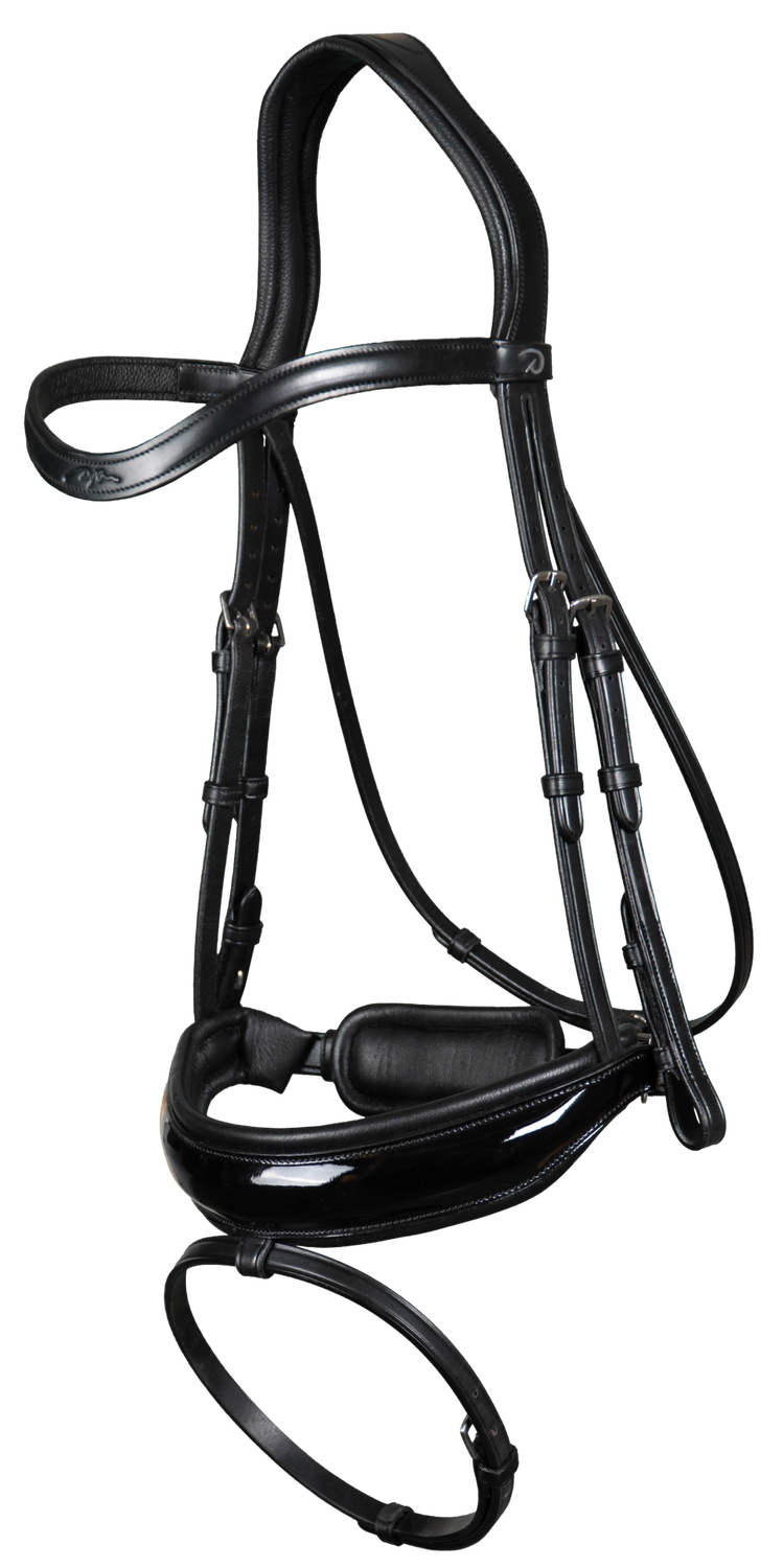 Dy&#39;on Patent Large Crank Noseband w Flash - New English, Color: Black, Size: Cob