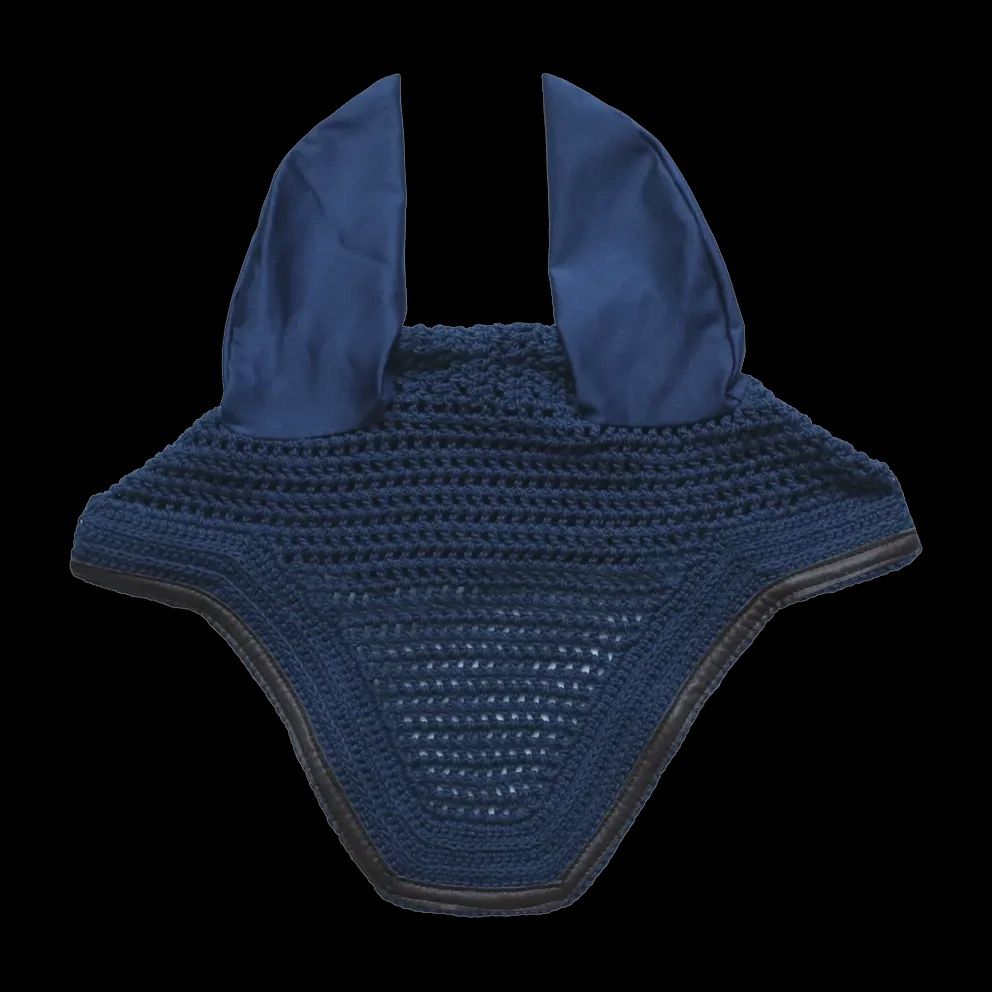 Kentucky Ear Net Wellington Leather - Soundless, Color: Navy, Size: Full