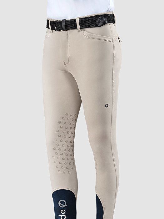 Eqode Men&#39;s Riding Breeches Knee Grip Davis, Color: Beige, Size: S