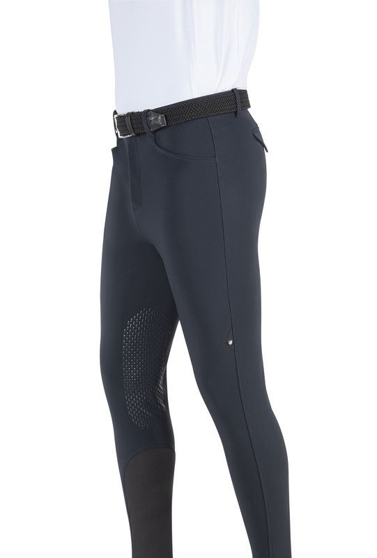 Equiline Men&#39;s Riding Breeches Grantk - Knee Grip, Color: Navy, Size: XL