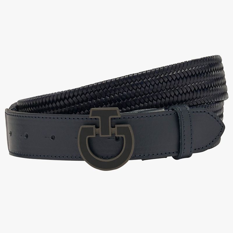 Cavalleria Toscana Men&#39;s Buckle Belt, Color: Navy, Size: S