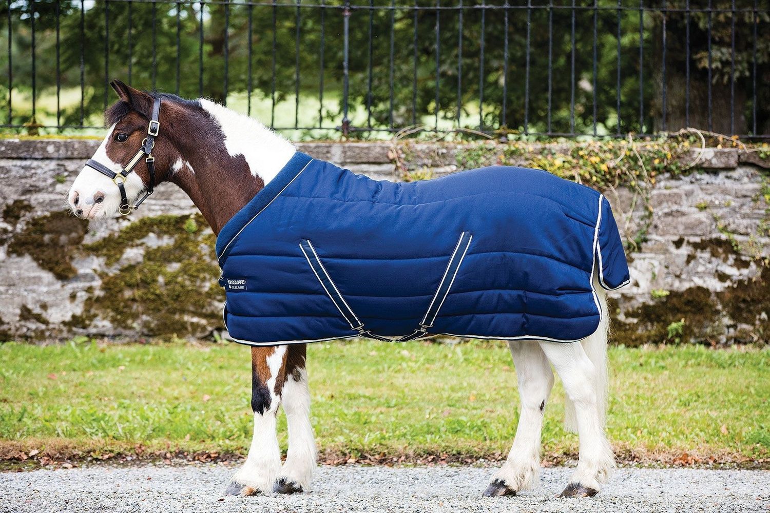 Horseware Rambo Cosy Stable 400g, Color: Navy/Beige/Baby Blue/Navy, Size: 130/180/6.0, Dikte: 400gr