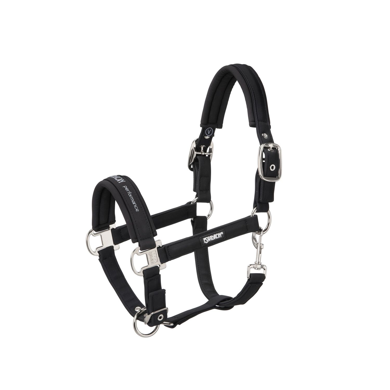 Headcollar Double Pin Buckle Softshell, Color: Black, Size: Pony