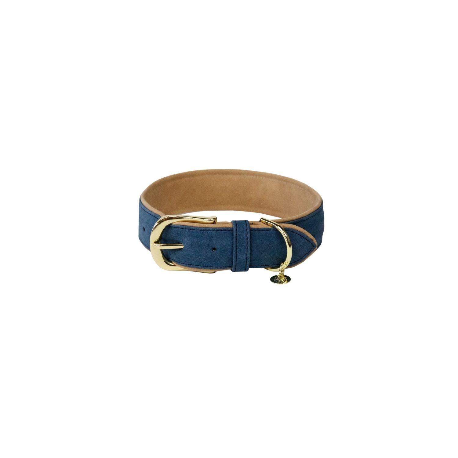 Kentucky Dog Collar Soft Vegan Leather, Color: Navy, Size: XXS