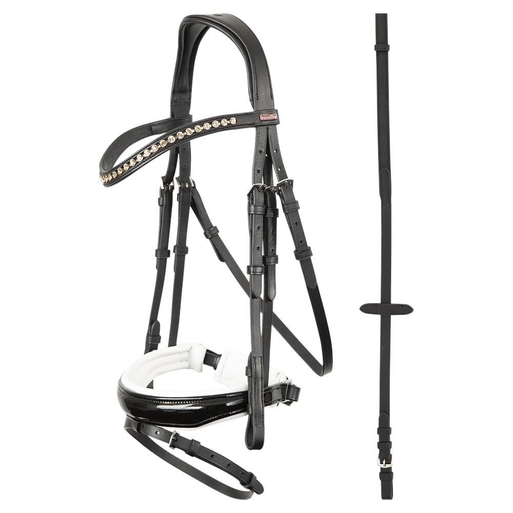 Premiere Headstall Brest With Lacquer Anti-slip Reins