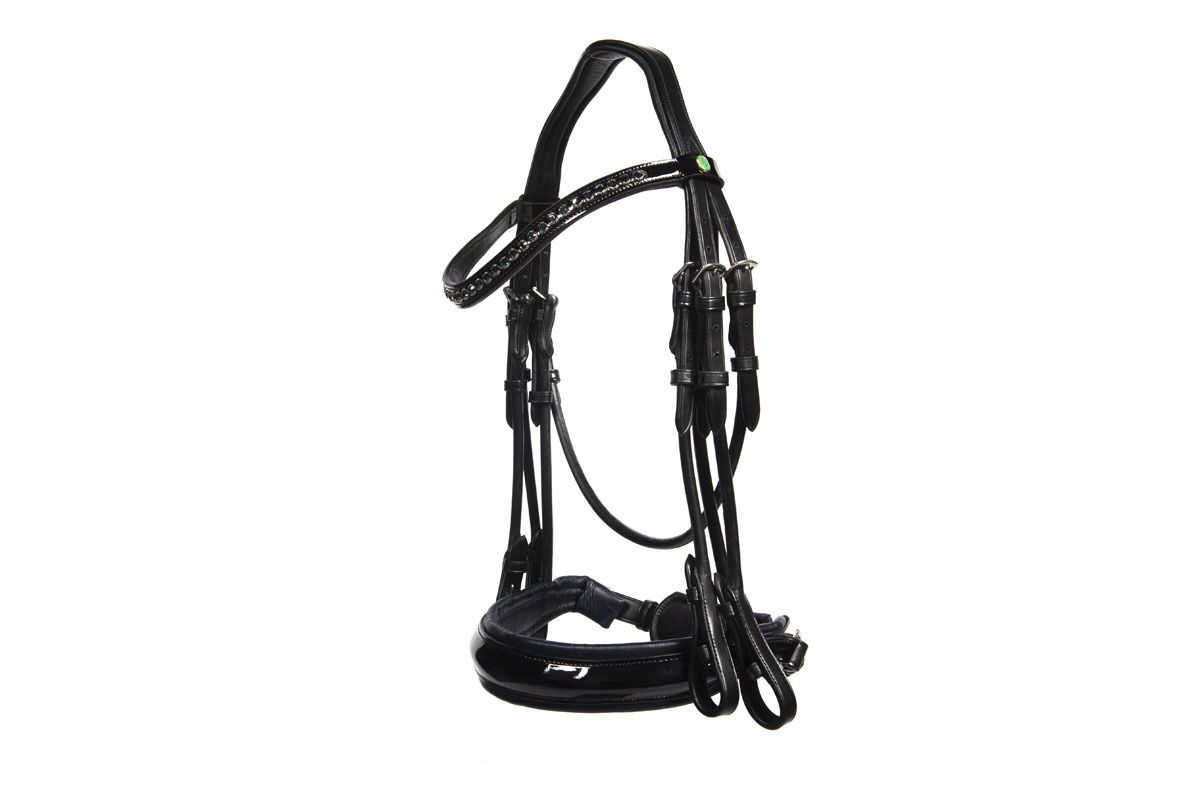 LJ Leathers Bridle &#39;New Pro Dressage&#39; curb and snaffle