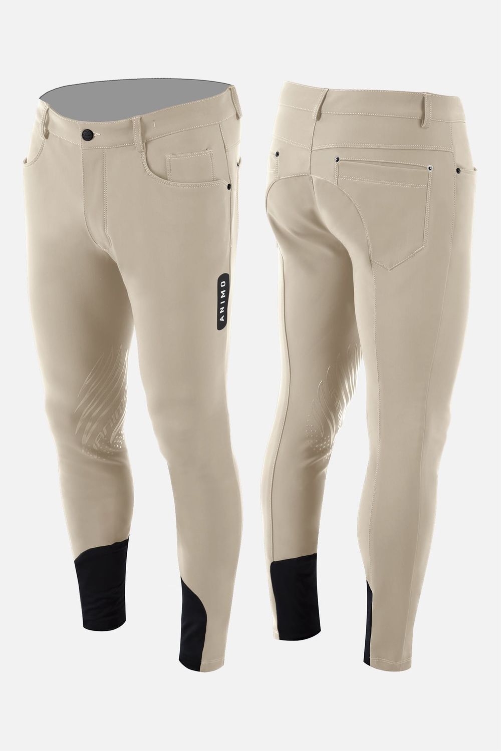 Animo Riding Breeches Mezcal Knee Grip Men, Color: Beige, Size: S