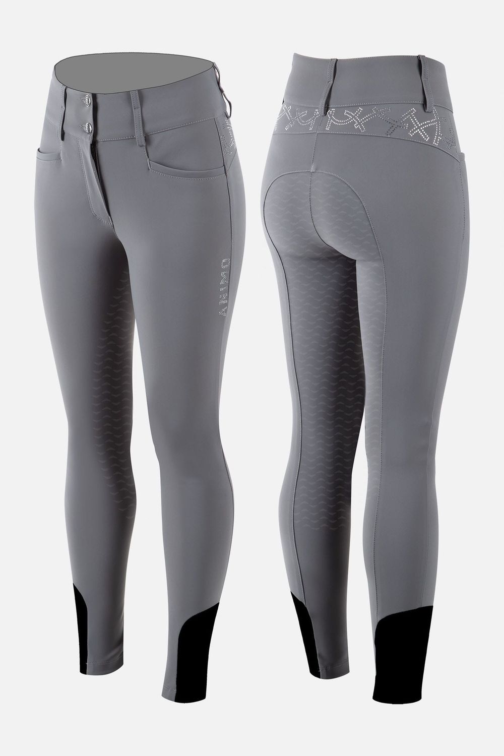 Animo Culotte d&#39;équitation Ortie Full Grip Femme, Color: Grey, Size: XS