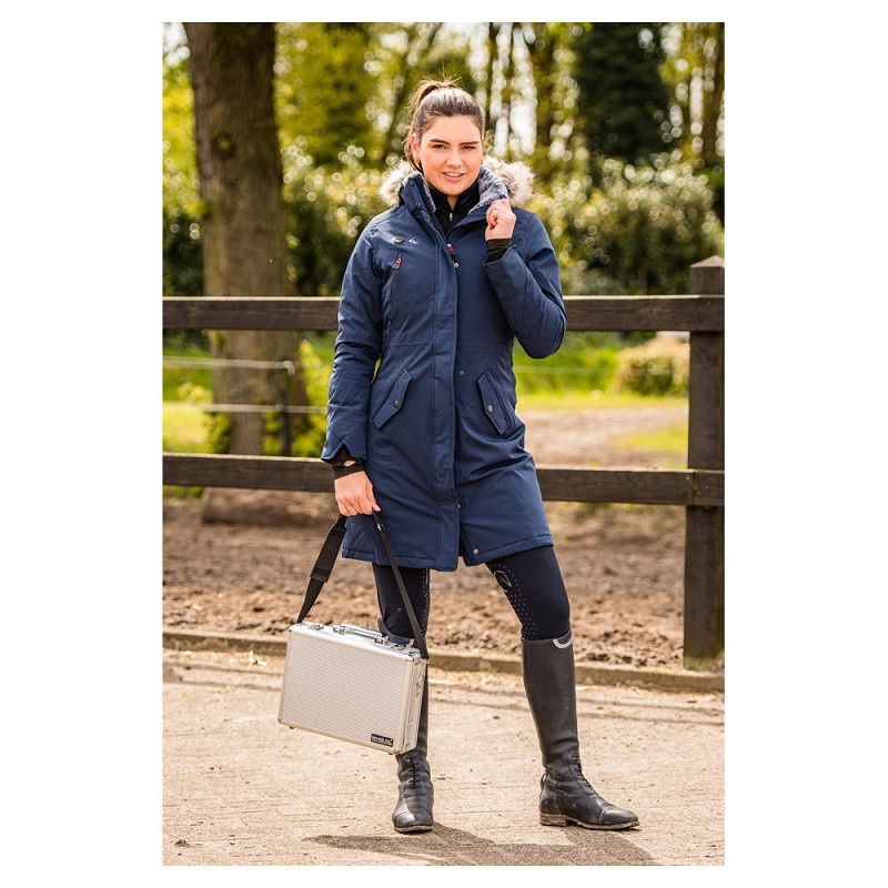 WHIS Long Heated Coach Jacket, Color: Navy, Size: XL