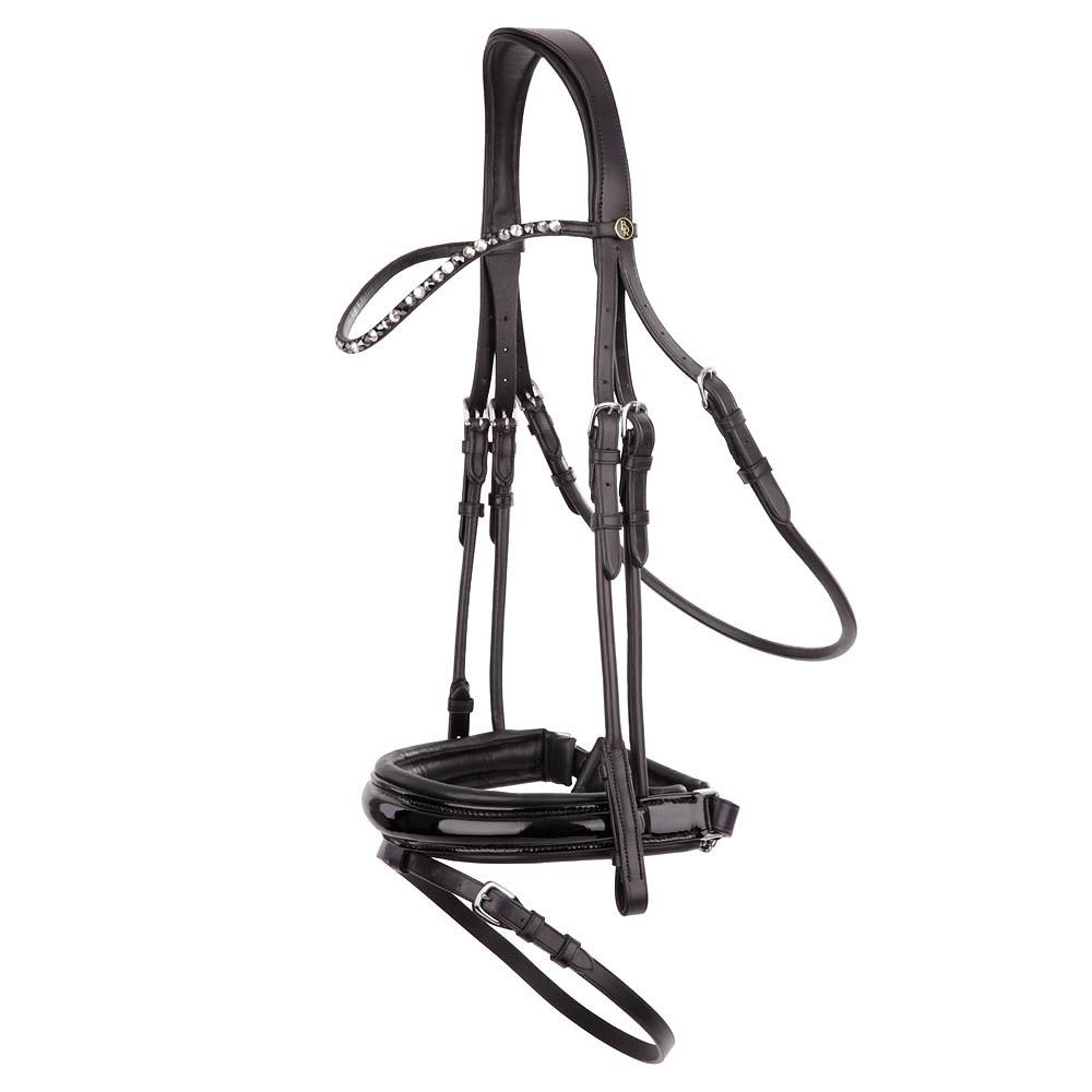 BR Headstall Andover, Color: Zwart/Zwart, Size: Full
