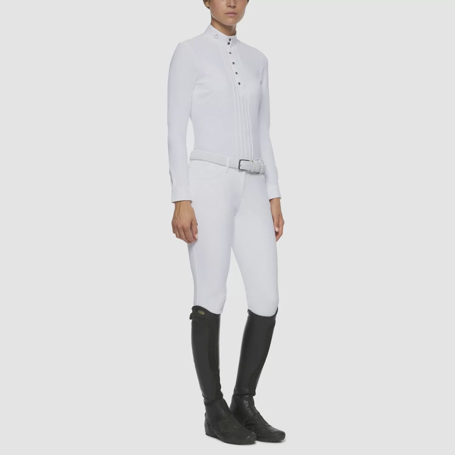 Cavalleria Toscana Women&#39;s Pleated Competition Shirt, Color: Wit, Size: XL