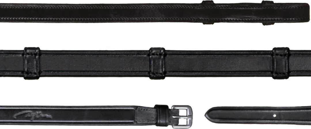 Dy&#39;on 5/8 Full Leather Reins 7 Leather Loops, Color: Black, Size: Full
