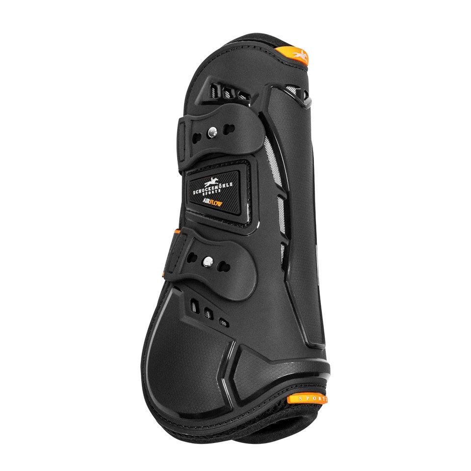 Schockemöhle Air Flow Champion Tendon Boots, Color: Black, Size: Cob