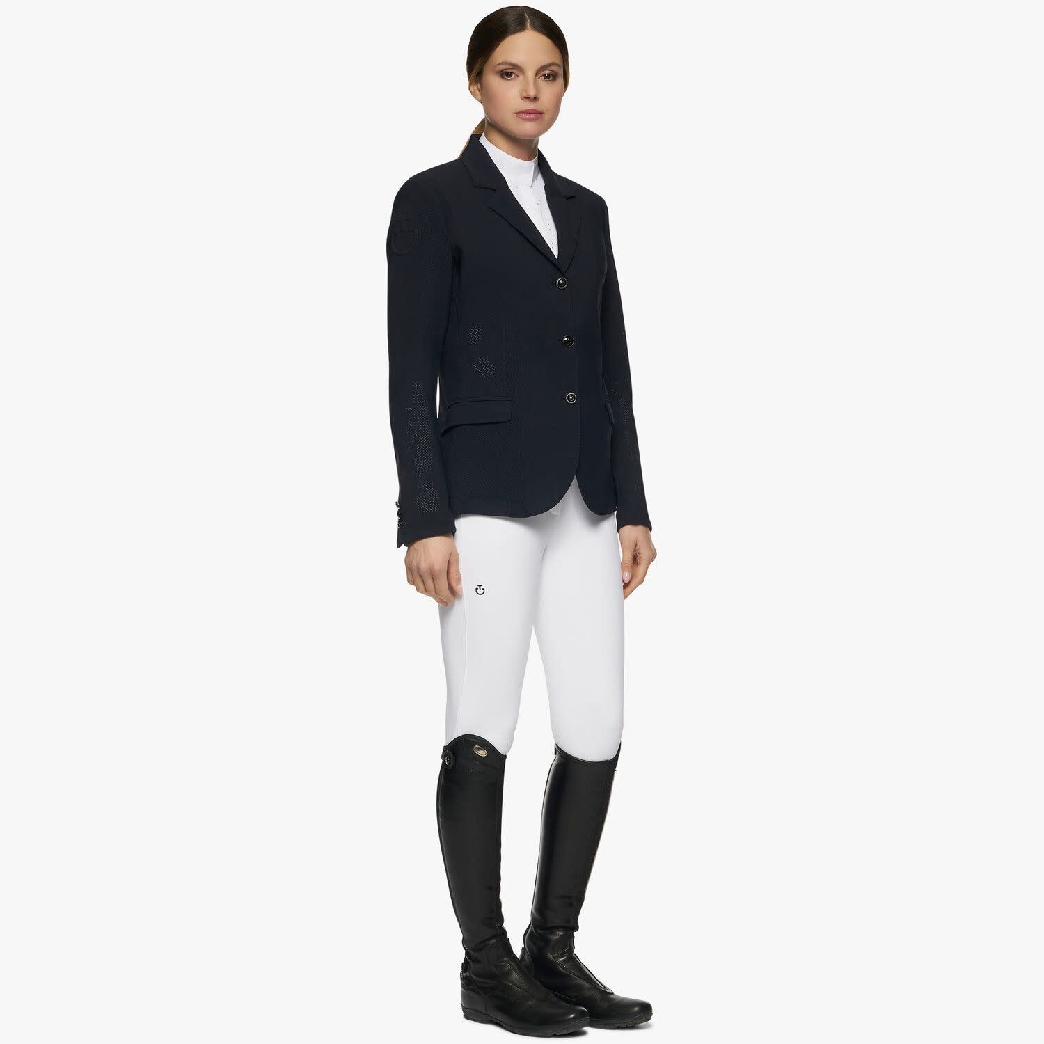 Cavalleria Toscana All Over Perforated Competition Ladies Jacket, Color: Black, Size: M