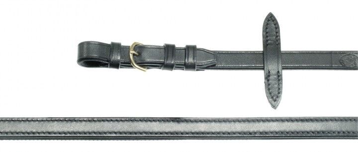 Döbert Classic Leather Reins – Black | Full | Textile Inside + Black Buckles