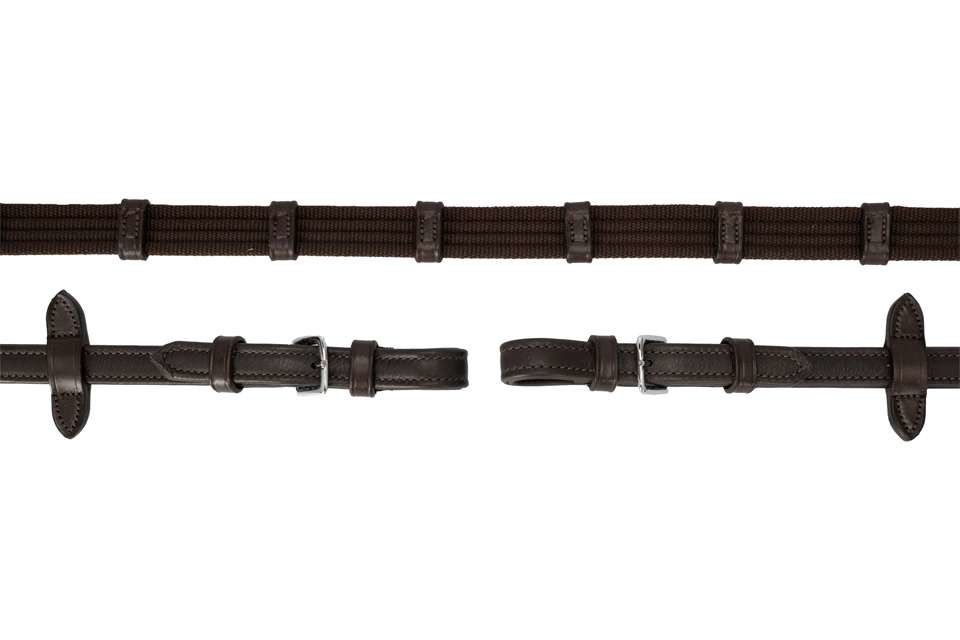 Schockemöhle Web Reins 18mm, Color: Brown, Size: Full