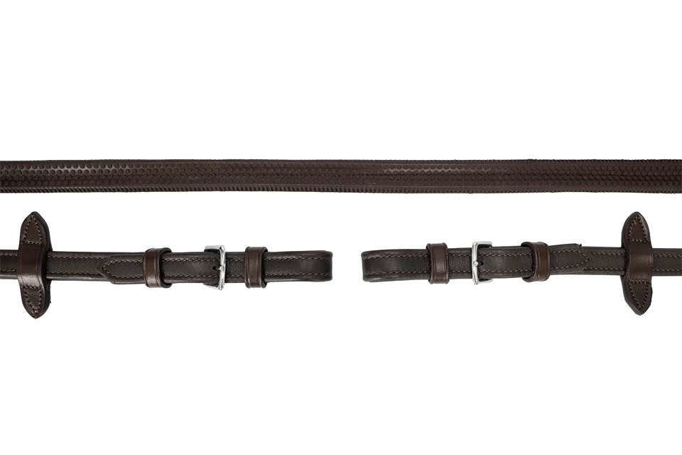 Schockemöhle Dura Soft Rubber Reins 16 mm, Color: Brown, Size: Full