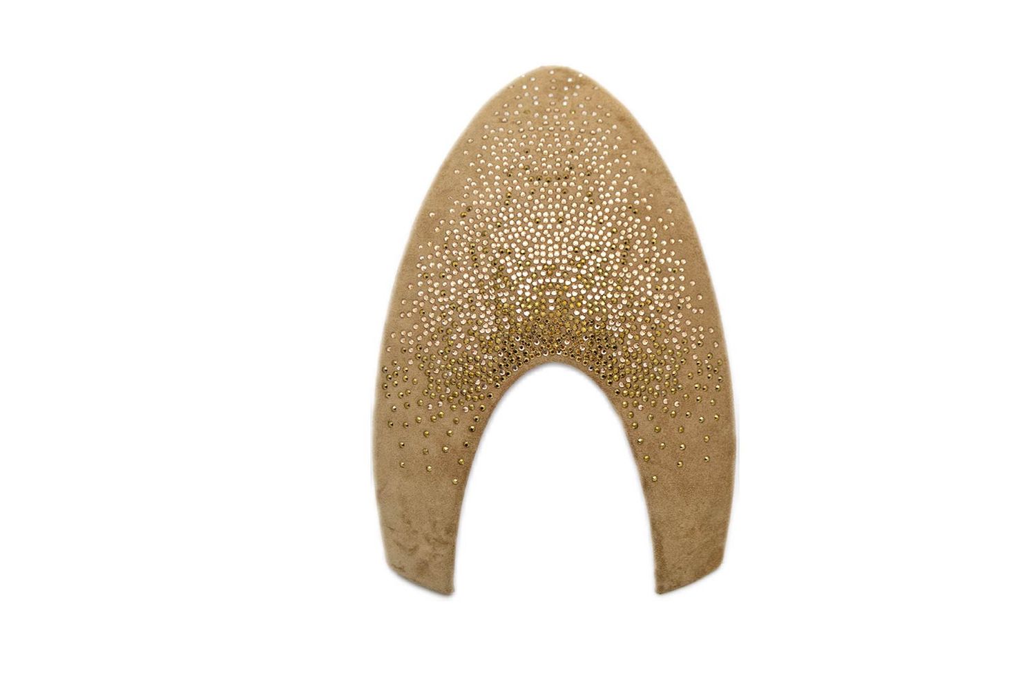 Kep Italia Front Beige Suede with Gold Swarovski Crystals