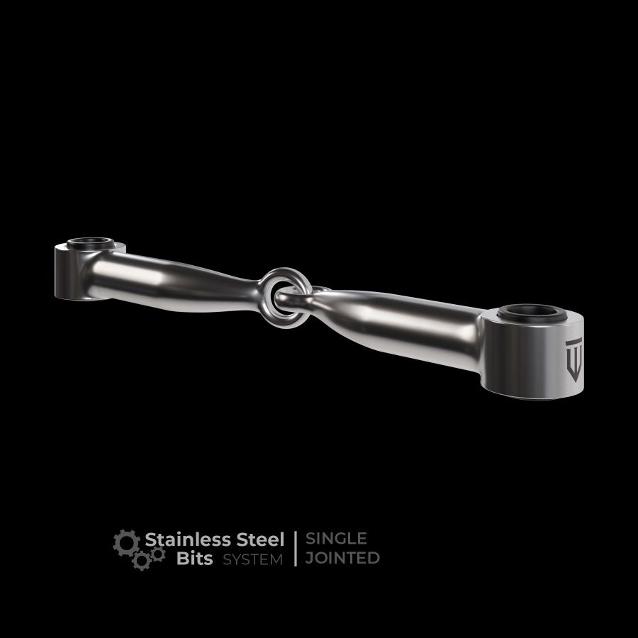 Mondstuk Enkel Gebroken Stainless Steel, Size: 13.5cm, Dikte: 14mm