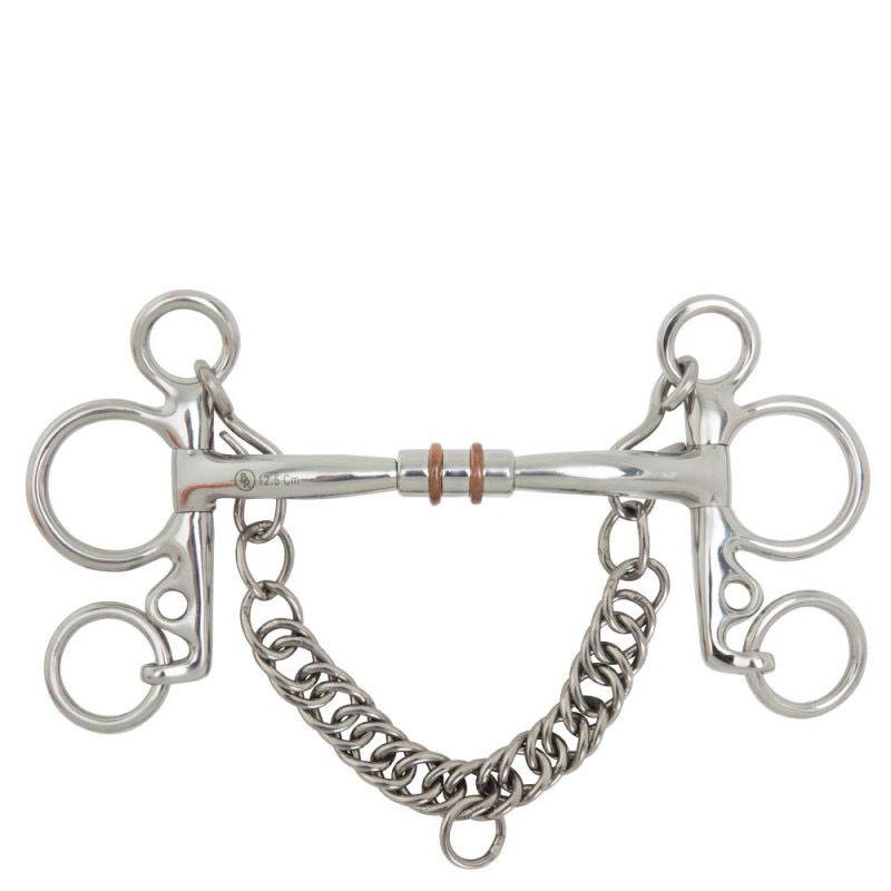 BR Unbroken Baby Pelham Bit Soft Contact - 12mm, Size: 13.5cm