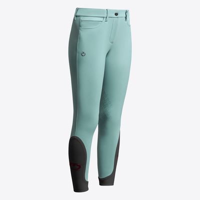 Cavalleria Toscana Jumping Breeches Knee Grip Girls Light Teal Green