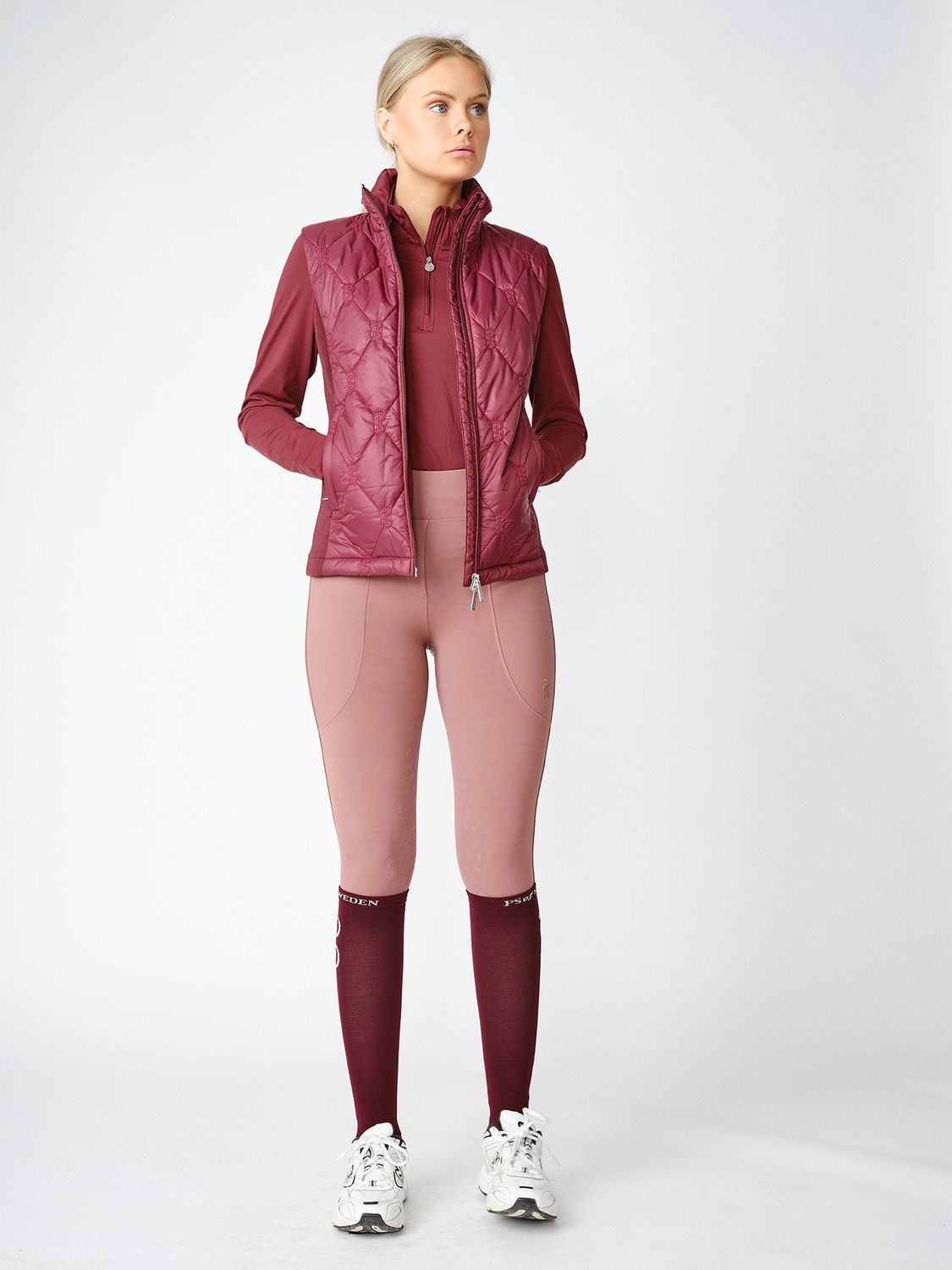 PS of Sweden Juliette Riding Tights, Color: Night Rose, Size: XL