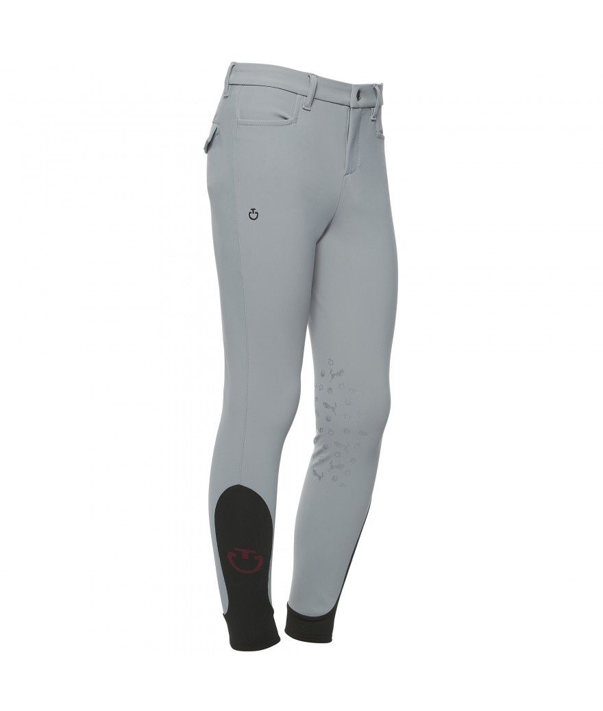 Cavalleria Toscana Kids Boy&#39;s CT Horse And Helmet Breeches, Color: Mouse Grey, Size: 10