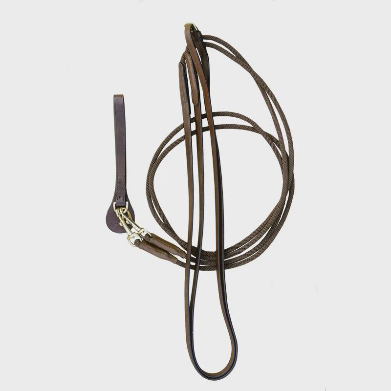 Euroriding New German Slope Reins in leather, Color: Black, Size: Full
