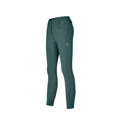 KLkira Full Grip Riding Breeches Ladies H Shape, Color: Green June Bug, Size: XS