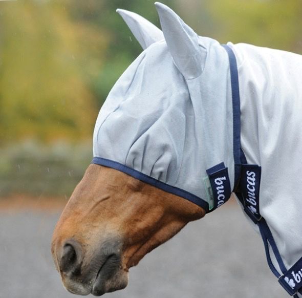 Bucas Buzz-Off Fly Mask, Color: Silver, Size: Small Pony