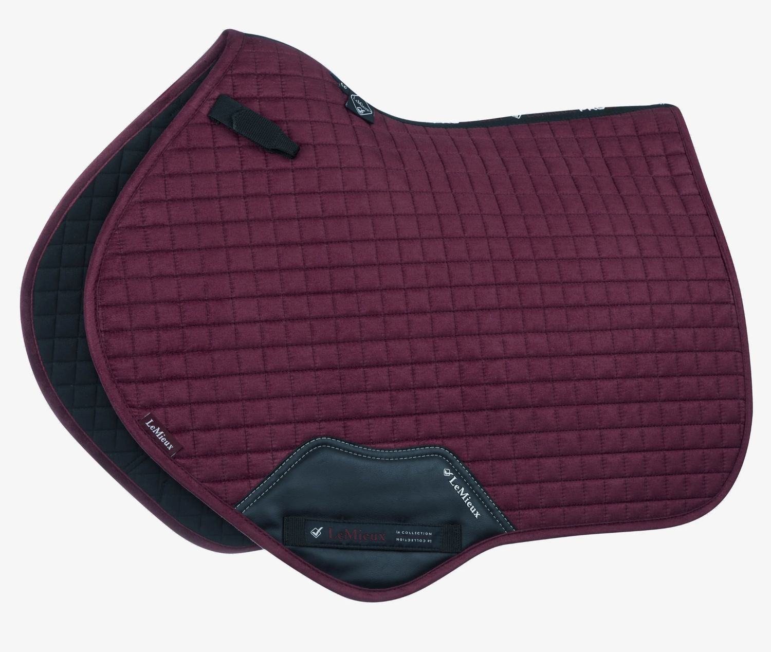 LeMieux Saddle Pad Suede Close Contact Square, Color: Mulberry, Size: Jump - Full