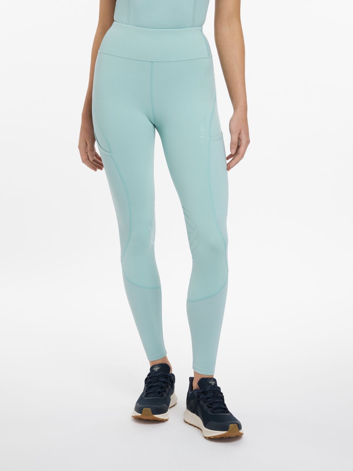 LeMieux Lydia Mesh Legging Women, Color: Aqua, Size: XS