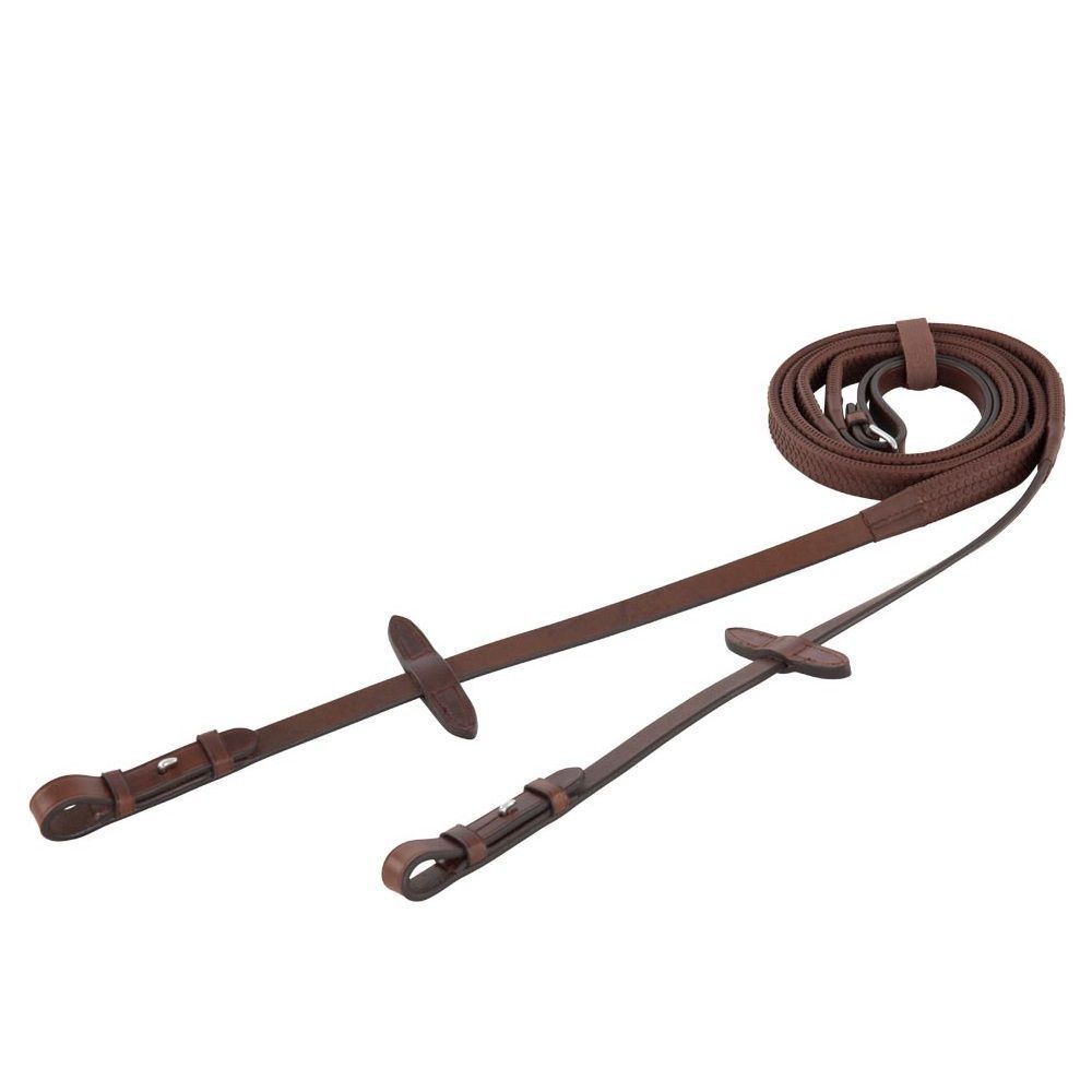 BR Rubber Reins Eventing, Color: Oak Brown, Size: Full