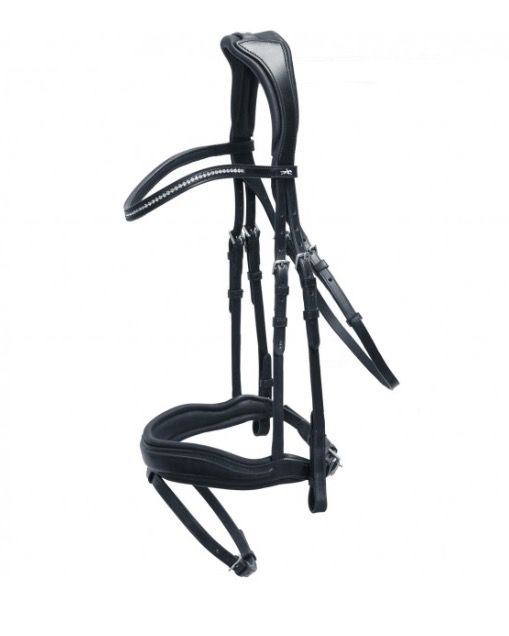 Schockemöhle Concord Anatomical Bridle, Color: Black/Silver, Size: Full