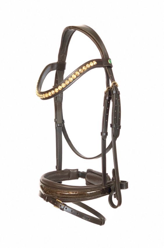 LJ Leather&#39;s Bridle Dorado; lacquer tightening noseband, Color: Choco, Size: Full