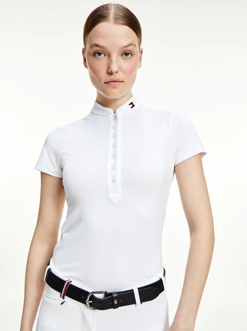 Tommy Hilfiger Equestrian Competition Shirt Short Sleeve, Color: Optic White, Size: M
