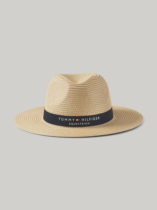 Tommy Hilfiger Equestrian Westfield Straw Hat, Color: Beige, Size: M