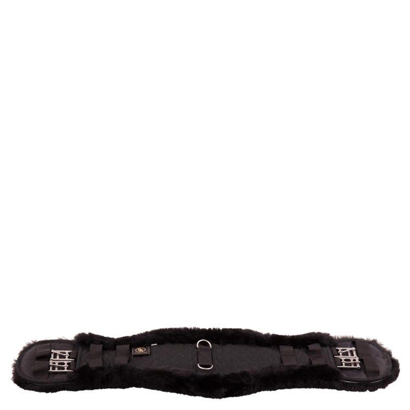 BR Dressage girth Anatomical with sheepskin, Color: Zwart, Size: 60cm