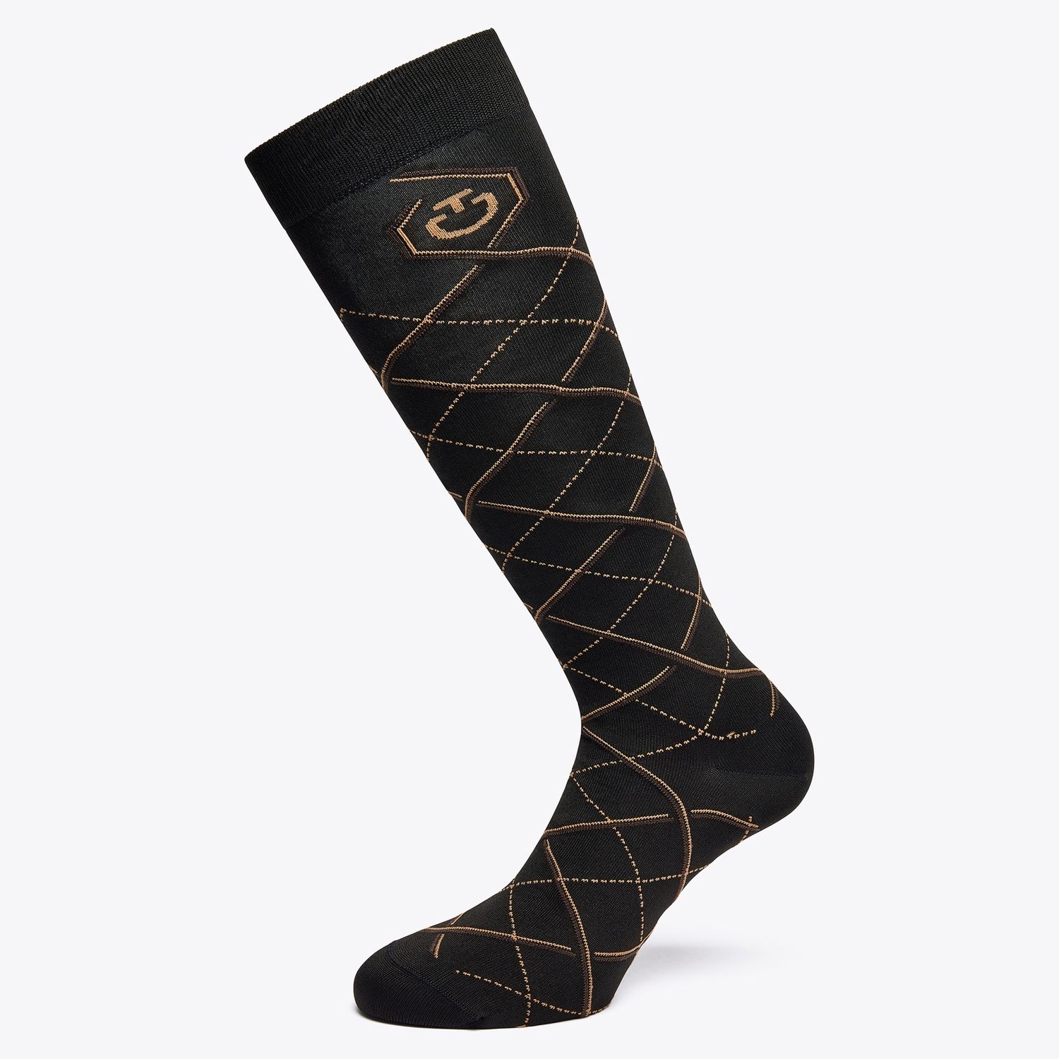 Cavalleria Toscana CT Argyle II Riding Socks, Color: Black, Size: S (36-39)