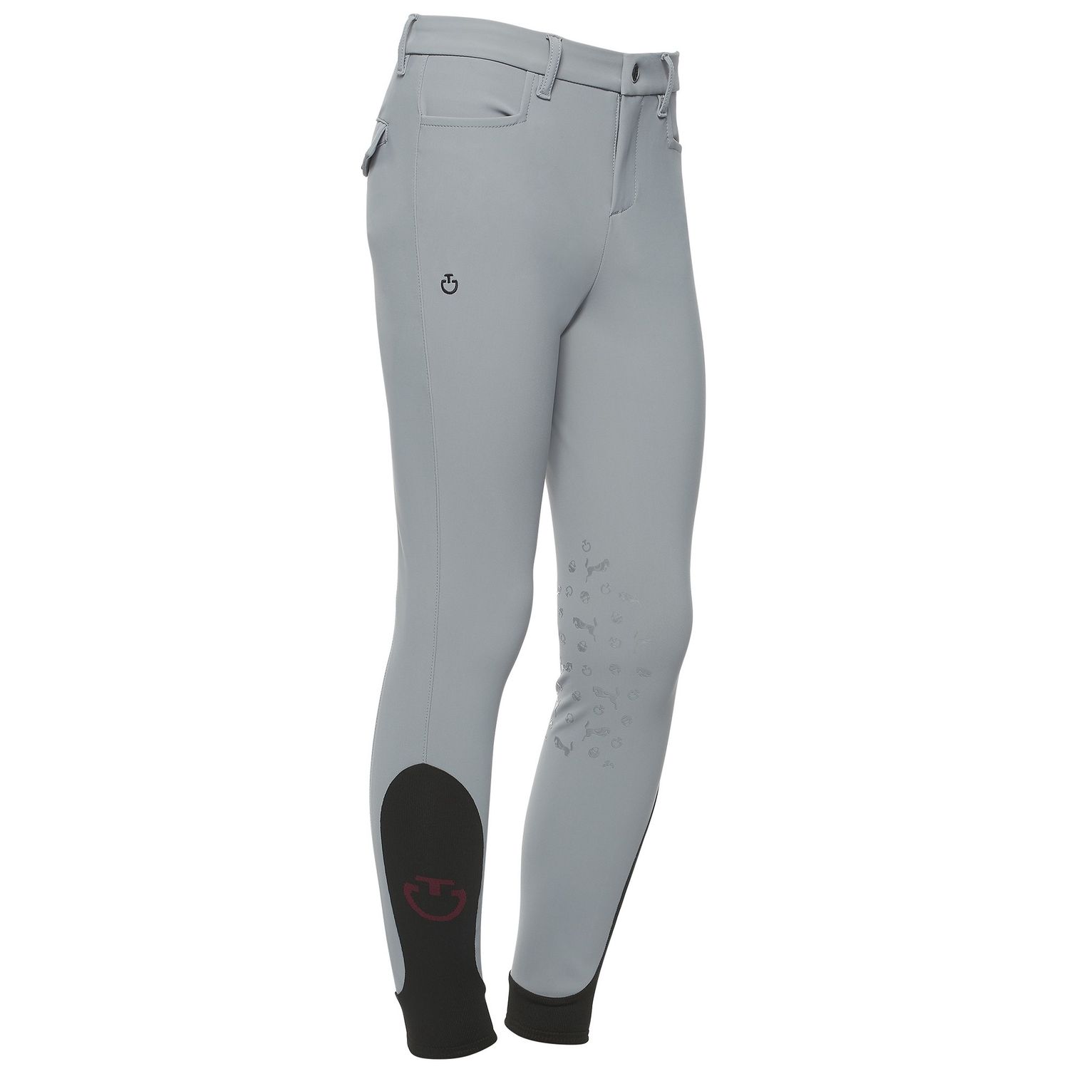 Cavalleria Toscana Kids Girls Horse and Helmet Breeches, Color: Mouse Grey, Size: 8