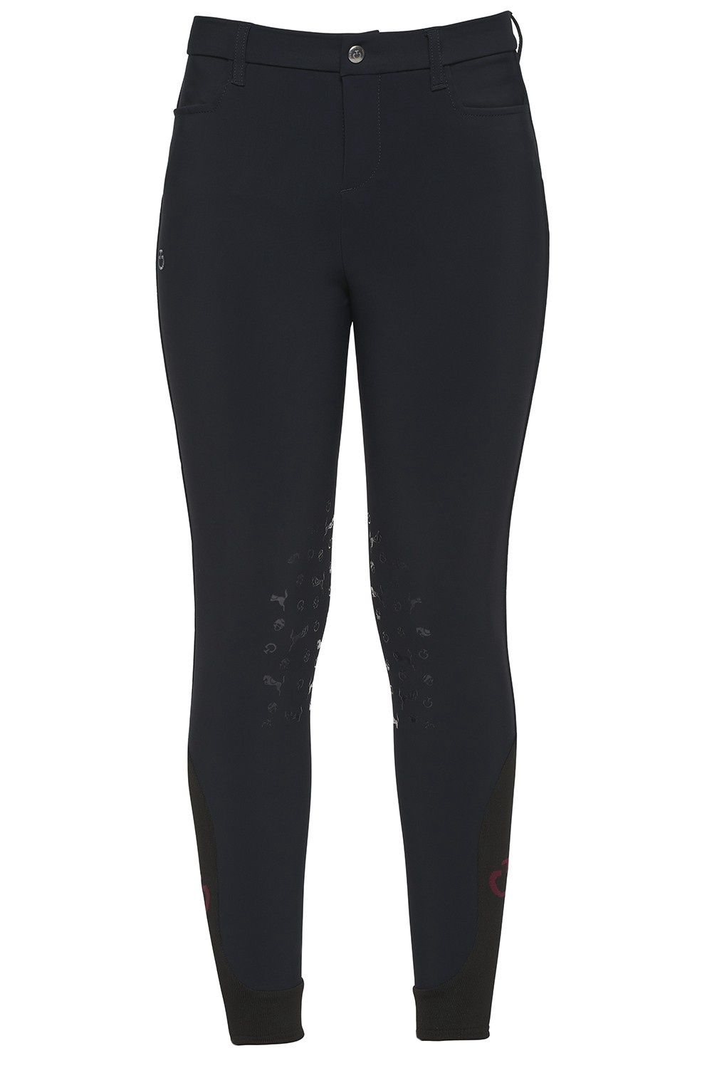 Cavalleria Toscana Kids Girls Horse and Helmet Riding Pants, Color: Navy, Size: 10