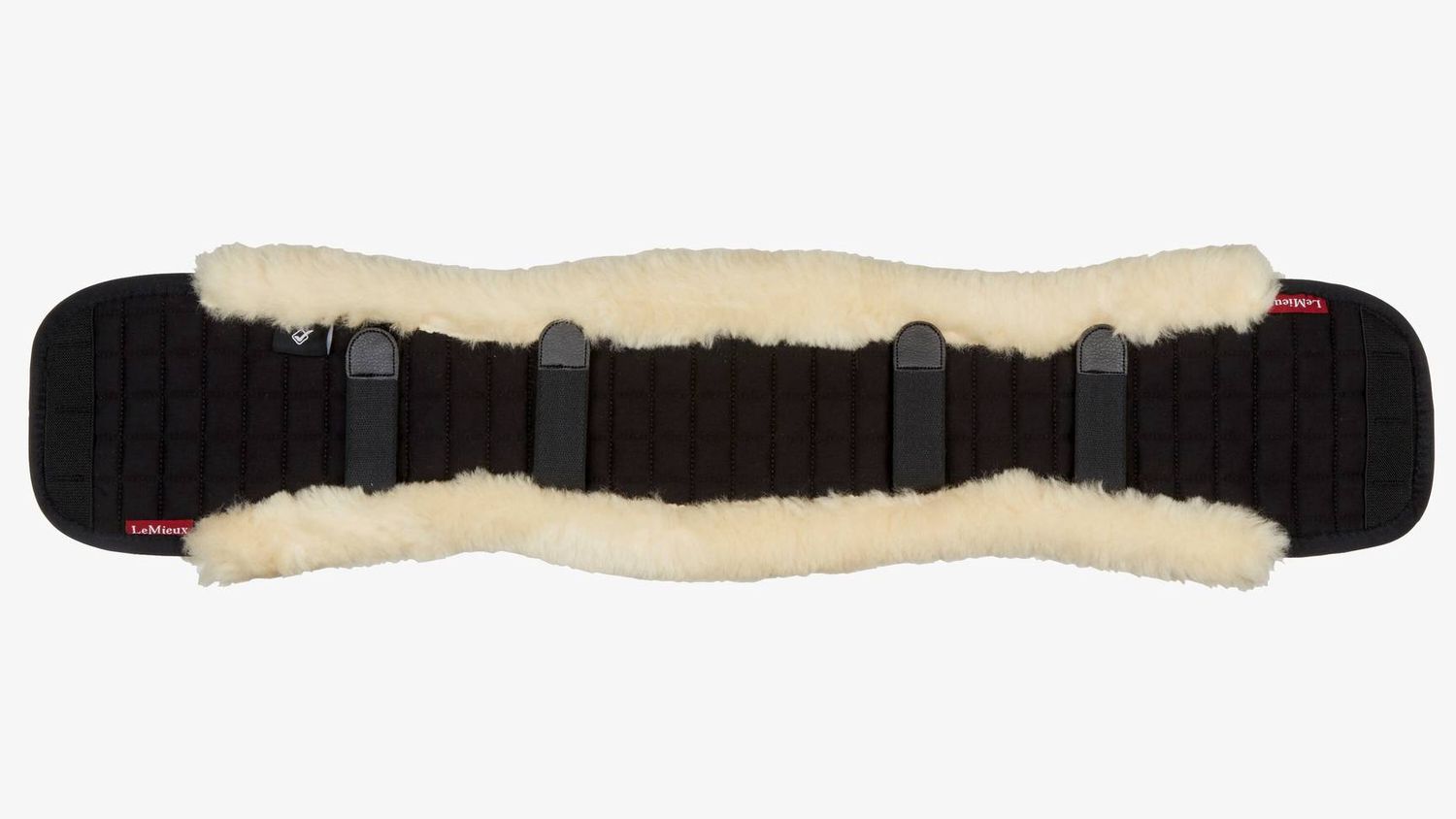 LeMieux Dressage Girth Cover Merino Wool, Color: Black/Natural, Size: M (65x15)